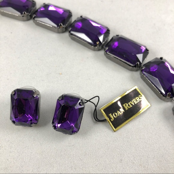 Joan Rivers Amethyst Necklace & Earring Set - Picture 3 of 4
